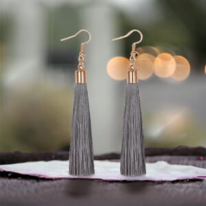 Dotti szürke rojtos bizsu fülbevaló