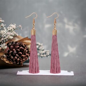 Dotti mályva rojtos bizsu fülbevaló