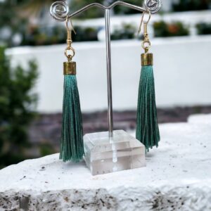 Dotti smaragdzöld rojtos bizsu fülbevaló