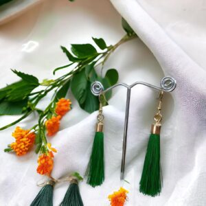 Dotti fűzöld rojtos bizsu fülbevaló