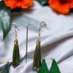 Dotti zöld rojtos bizsu fülbevaló