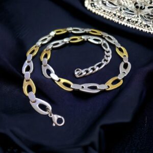 Damian nemesacél ezüst-arany színű férfi nyaklánc