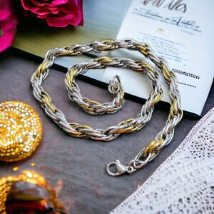 Ethan nemesacél ezüst-arany színű férfi nyaklánc