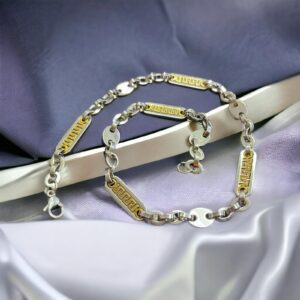 Brown nemesacél ezüst-arany színű férfi nyaklánc