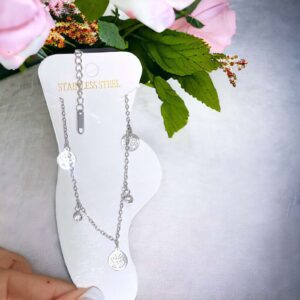 Életfa ezüst színű nemesacél bokalánc