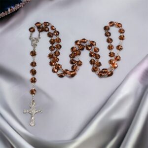 Ethan barna kristályos rózsafüzér gyöngy ékszer