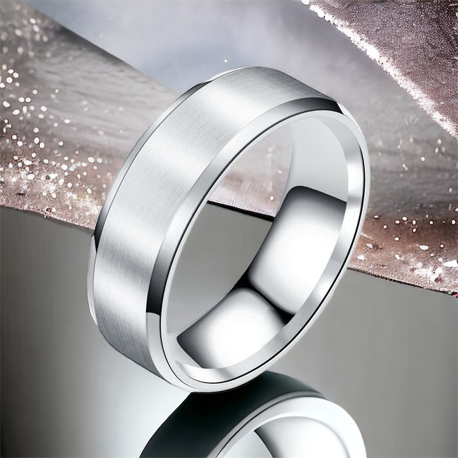 Bekka ezüst színű nemesacél páros gyűrű - 18 mm
