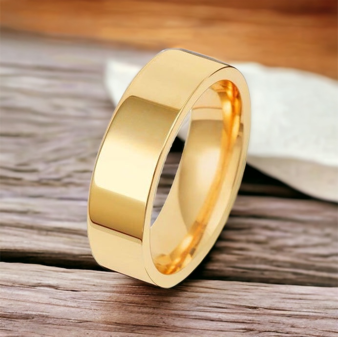 Loretta arany színű nemesacél páros gyűrű - 20 mm