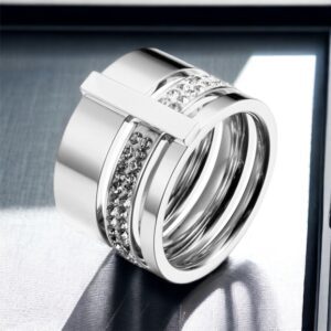 Elle kristály köves ezüst nemesacél gyűrű