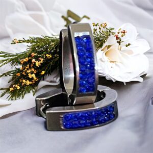 Kelly királykék köves ezüst színű nemesacél fülbevaló