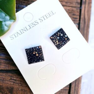 Diana fekete színű nemesacél fülbevaló