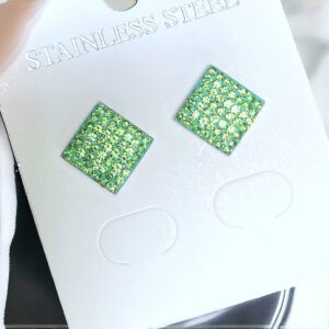 Diana zöld színű nemesacél fülbevaló
