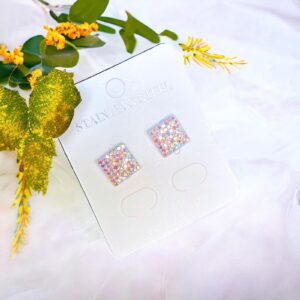 Diana szivárvány színű nemesacél fülbevaló