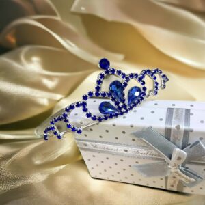 Amarilla kék színű alkalmi diadém tiara esküvői ékszer