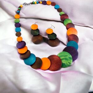 Sziszi színes gyönyörű bizsu nyaklánc SZETT