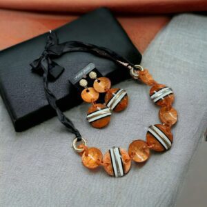 Miri narancssárga színű bizsu nyaklánc szett