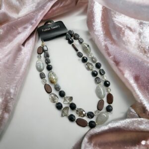 Ninetta barna-grafit színű bizsu nyaklánc