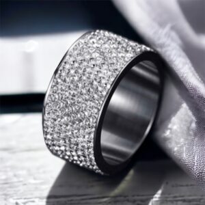 Beka kristály köves ezüst színű  nemesacél gyűrű