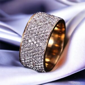 Beka kristály köves arany színű nemesacél gyűrű