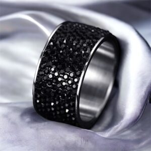 Beka kristály köves fekete színű  nemesacél gyűrű