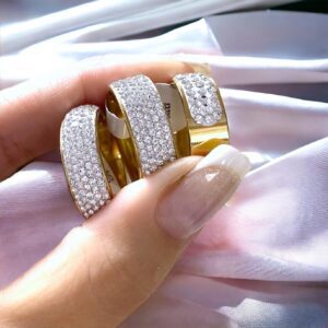 Cassie kristály köves arany színű nemesacél gyűrű