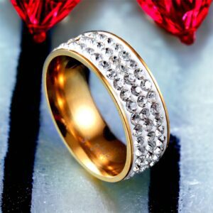 Betti kristály köves arany színű nemesacél gyűrű