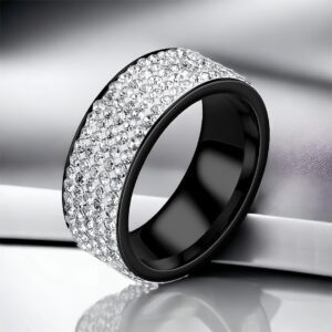 Hanna fekete színű apró köves nemesacél gyűrű