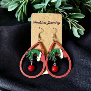 Grincs karácsonyi bizsu fa fülbevaló