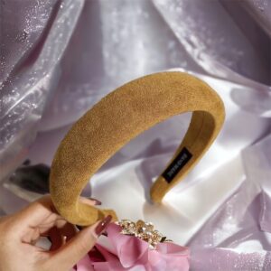 Elle gyönyörű mustár sárga színű plüss hajpánt