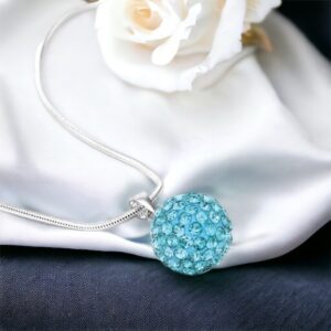 Linett türkiz színű shamballa gömb nyaklánc