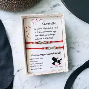 CSODA KISLÁNYOMNAK PÁROS piros KABBALA karkötő