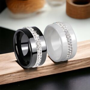 Sara FEHÉR kerámia gyűrű cirkónium kövekkel