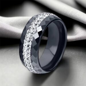 Ruby FEKETE kerámia gyűrű cirkónium kövekkel