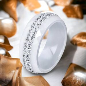 Ruby FEHÉR kerámia gyűrű cirkónium kövekkel