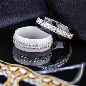 Ruby fehér szivárvány színű kerámia gyűrű