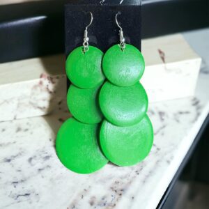 MIRI extravagáns ZÖLD bizsu fa fülbevaló