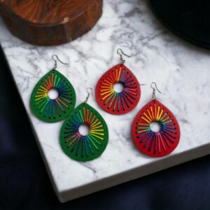 LUNA extravagáns PIROS fa bizsu fülbevaló