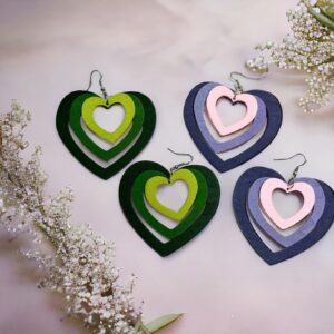 Heart rózsaszín bizsu fülbevaló