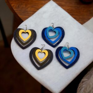 Heart kék bizsu fülbevaló