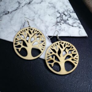 ÉLETFA extravagáns BARNA bizsu fülbevaló