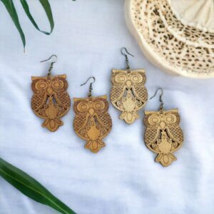 BAGOLY extravagáns SÖTÉT BARNA bizsu fülbevaló