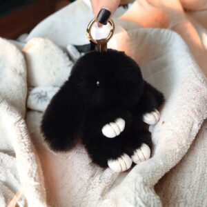 Fekete színű nyuszi kulcstartó