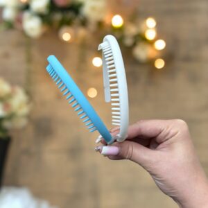 Léni matt kék színű fésűs hajpánt