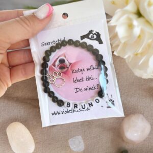 Fekete ónix szerencse hozó állat neves ásvány karkötő