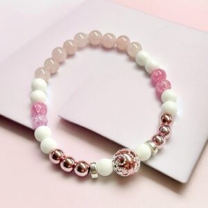 Pink rosegold hematit szerencsehozó ásvány karkötő