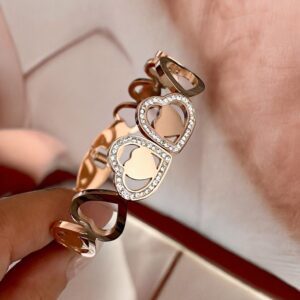 Heart rosegold nemesacél karkötő