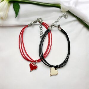 Legjobb barátnő fekete piros páros karkötő