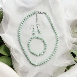 Lili kék színű gyöngy esküvői ékszer