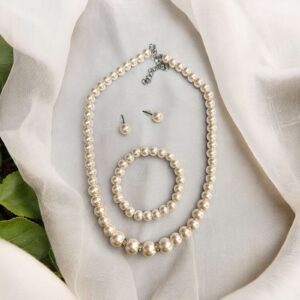 Letti barack színű gyöngy esküvői ékszer