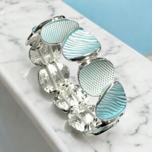 Dia kék színű tűzzománc bizsu karkötő